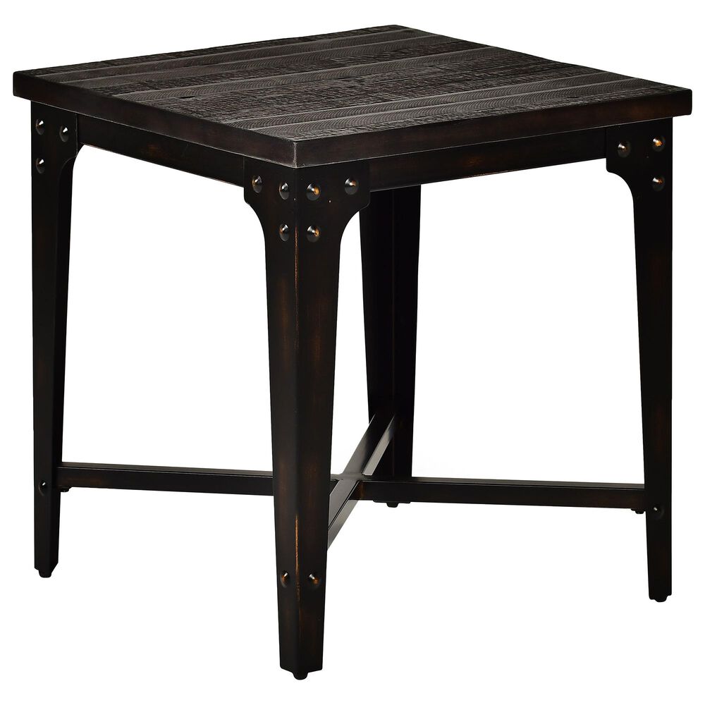 Steve Silver Sherlock End Table in Brown with Distressed Tobacco Finish, , large