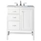 James Martin Addison 30" Single Bathroom Vanity in Glossy White with 3 cm Arctic Fall Solid Surface Top and Rectangular Sink, , large