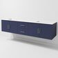 Lexora Home Geneva 80" Double Bathroom Vanity in Navy Blue with 2 cm White Cultured Marble Top and Rectangular Sinks, , large