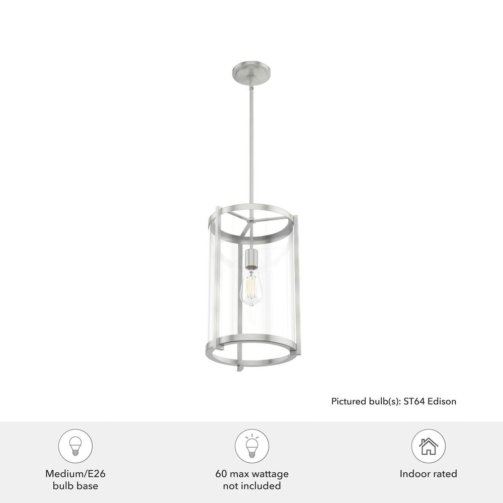 Hunter Astwood 1-Light Pendant in Brushed Nickel, , large
