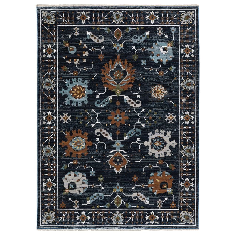 Oriental Weavers Keira Blue and Rust 5"3" x 7"6" Area Rug, , large