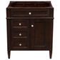 James Martin Vanities Brittany 30" Single Bathroom Vanity in Burnished Mahogany with Single Hole 3 cm White Zeus Quartz Top and Rectangular Sink, , large
