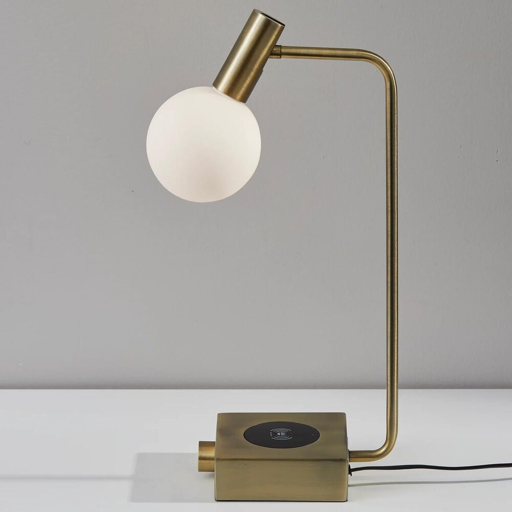 Adesso Windsor LED Desk Lamp in Antique Brass, , large