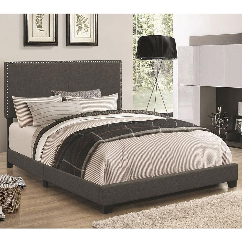 Pacific Landing Boyd Queen Upholstered Panel Bed in Charcoal, , large