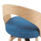 Armen Living Sonia Swivel Bar Height Stool with Blue Upholstery in Oak, , large