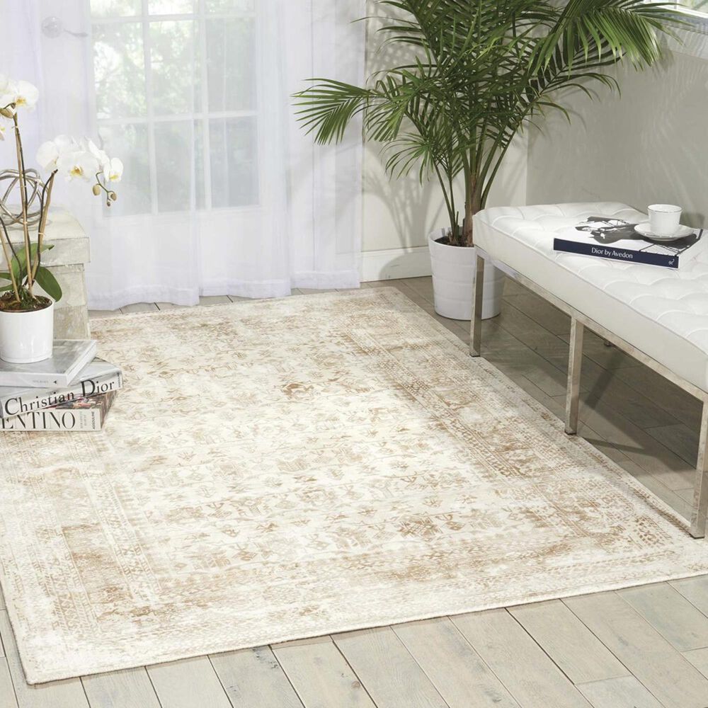 Nourison Desert Skies DSK05 3"9" x 5"9" Beige Area Rug, , large