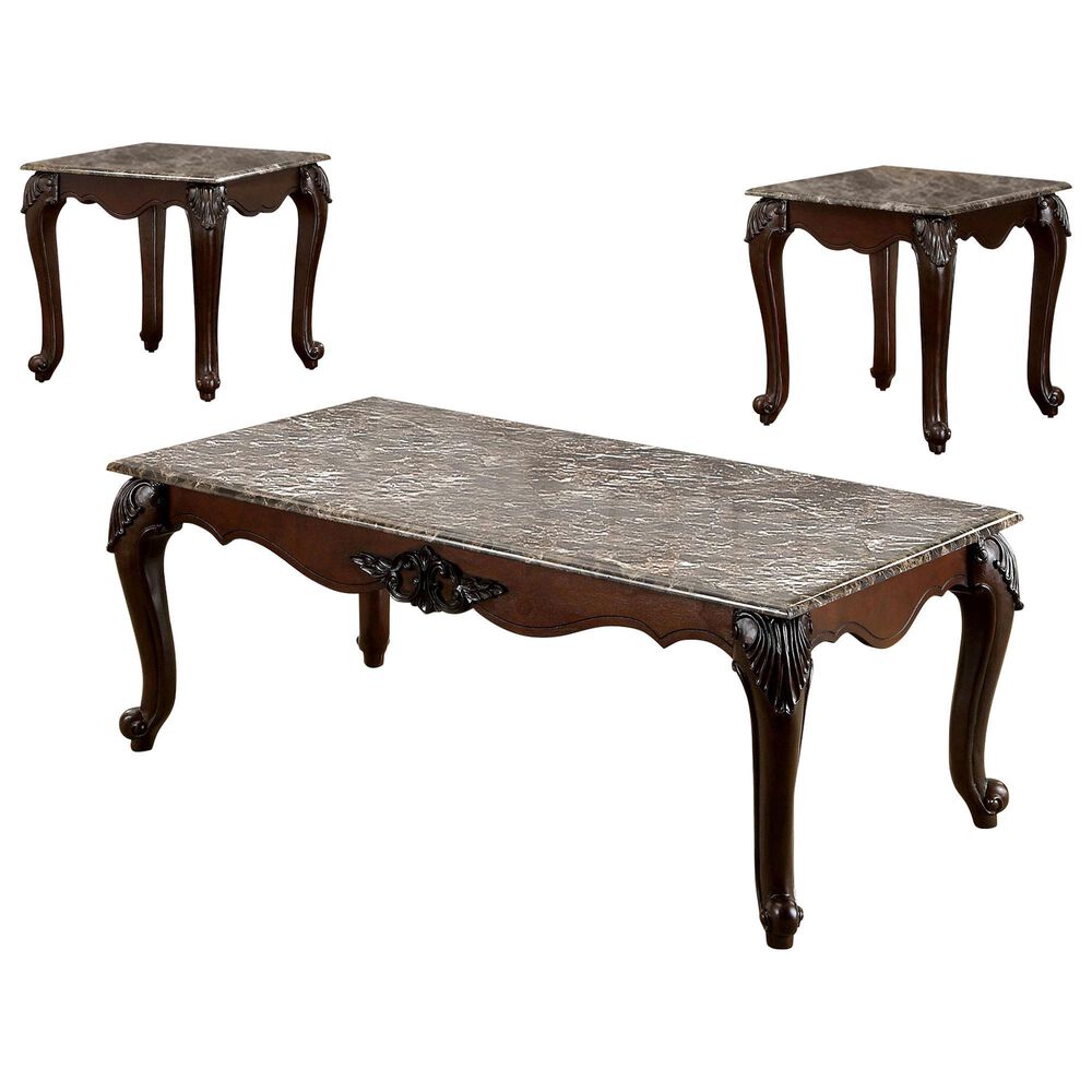 Furniture of America Tiller 3-Piece Occasional Table Set in Dark Cherry, , large