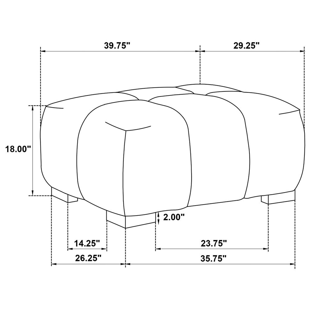 Coaster Octavia Rectangular Ottoman in Camel, , large