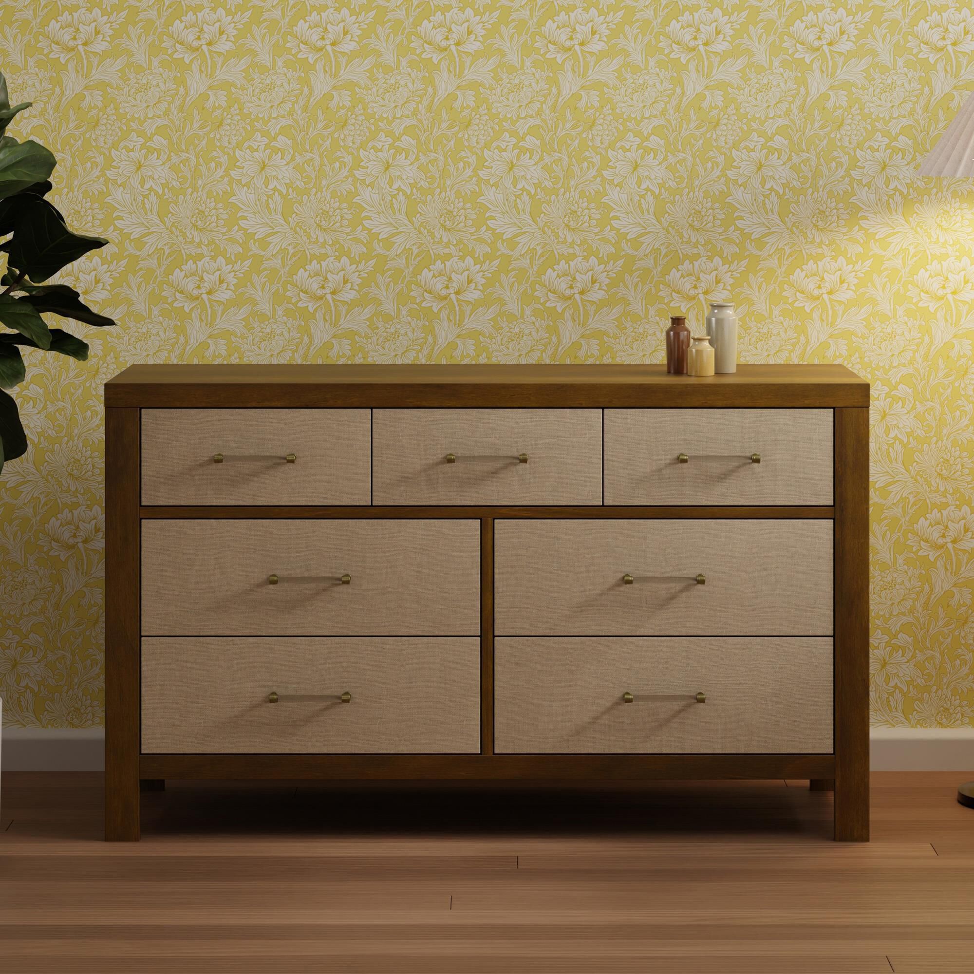 DaVinci Eloise 7-Drawer Dresser in Natural Walnut and Sand