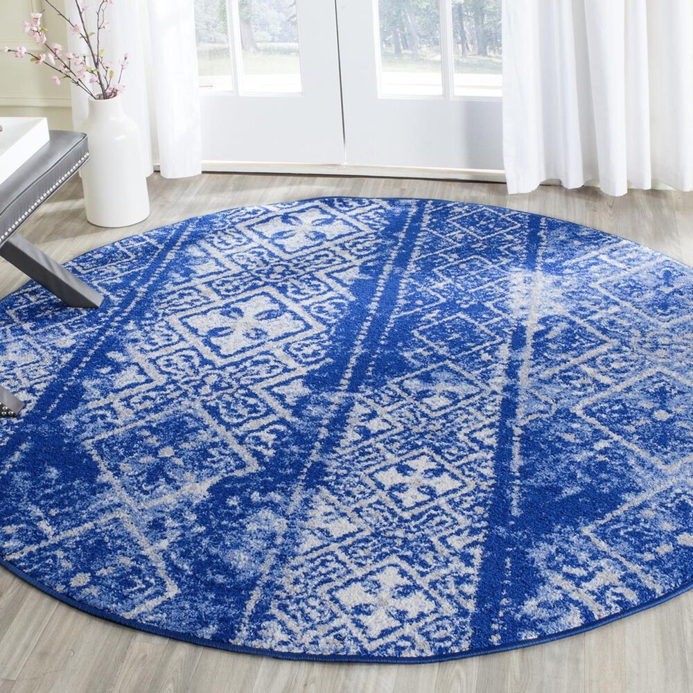 Safavieh Adirondack ADR111F-6R 6&#39; x 6&#39;  Silver/Blue Round Rug, , large