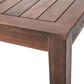 Hearth and Haven 3-Piece Outdoor Courtyard Table and Bench Set in Dark Brown, , large