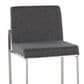 Lumisource Fuji High Back Barstool with Charcoal Fabric in Stainless Steel (Set of 2), , large
