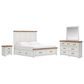Ashley Savonport 4 Piece King Storage Bedroom Set in White and Brown, , large