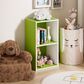 HOMLUX 2-Tier Open Shelf Bookcase in Green and White, , large