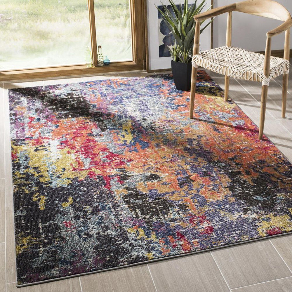 Safavieh Monaco MNC266M 4&#39; x 5&#39;7&quot; Blue and Orange Area Rug, , large