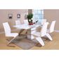 Furniture of America Carrasco Dining Table in White and Chrome, , large