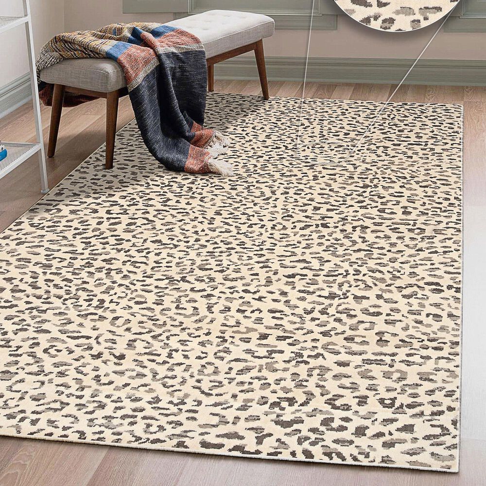 Radici USA Leopardo 9&#39; x 12&#39; Ivory Area Rug, , large