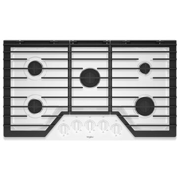 Whirlpool 36" Gas Cooktop with 5 Burner in White, , large