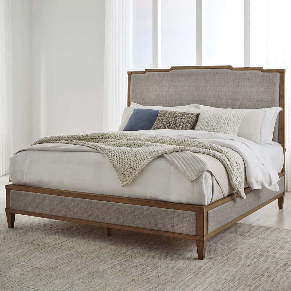 Ashley Sharlance California King Upholstered Panel Bed in Light Brown, , large