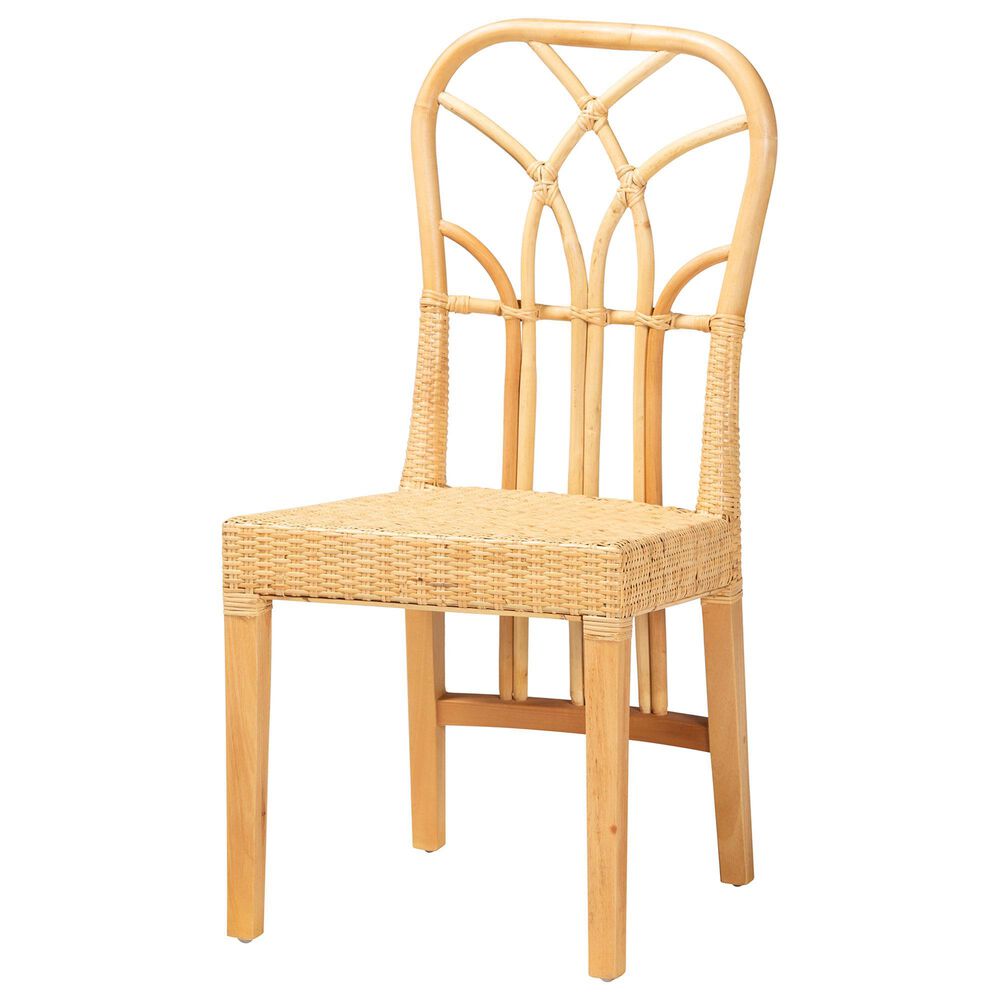 Baxton Studio Monaco Side Chair in Natural Brown and Oak Brown, , large