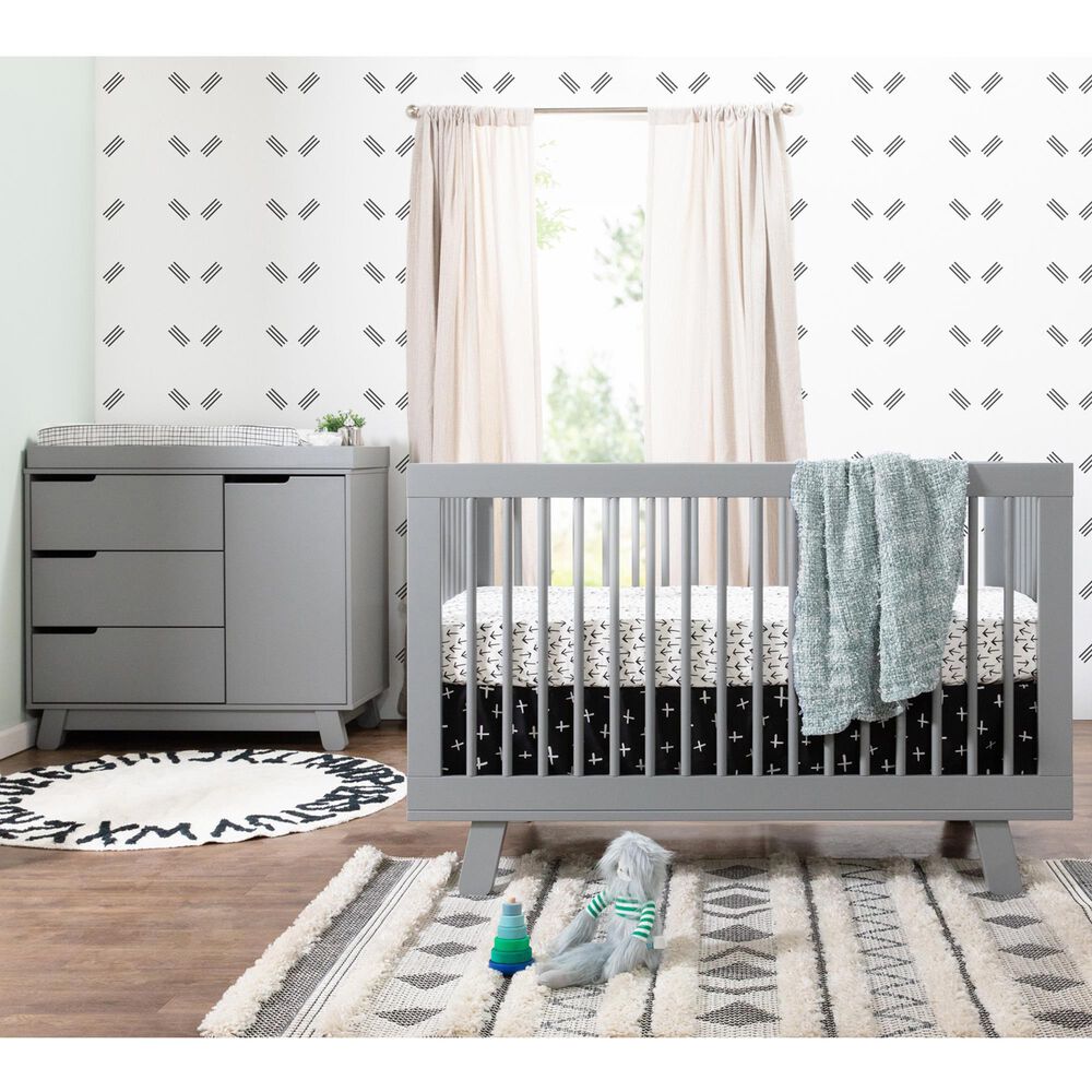 Babyletto Hudson Crib and 3 Drawer Dresser Set in Grey NFM