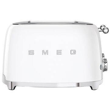 SMEG 4-Slice Retro Style Toaster with 2 Crumb Tray in White and Stainless Steel, , large