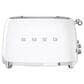 SMEG 4-Slice Retro Style Toaster with 2 Crumb Tray in White and Stainless Steel, , large