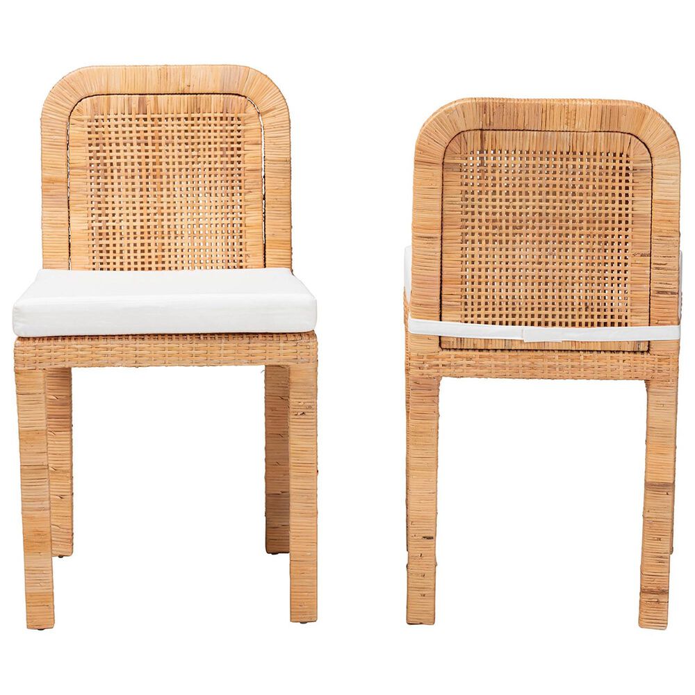 Baxton Studio Zariah Side Chair in Natural Brown (Set of 2), , large