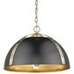 Golden Lighting Aldrich 3-Light Pendant with Matte Black Shade in Aged Brass, , large