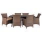 Global Note Collections 7 Piece Bella Patio Dining Set in Beige, , large