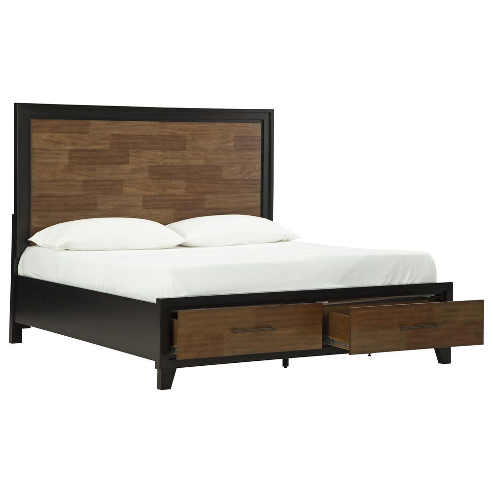 Ashley Kraeburn Queen Storage Bed in Black and Brown, , large