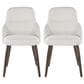 LumiSource York Side Chair with White Faux Leather Cushion in Dark Walnut (Set of 2), , large