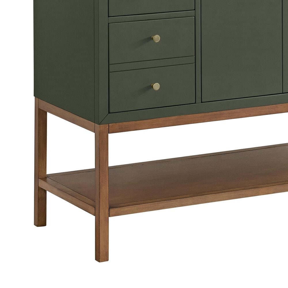 37B Isadore 48" Single Bathroom Vanity Cabinet in Deep Olive Green and White Composite Stone Top and Backsplash, , large