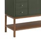 37B Isadore 48" Single Bathroom Vanity Cabinet in Deep Olive Green and White Composite Stone Top and Backsplash, , large