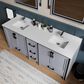 Lexora Home Ziva 80" Double Bathroom Vanity in Dark Grey with 2 cm White Cultured Marble Top and Rectangular Sinks, , large
