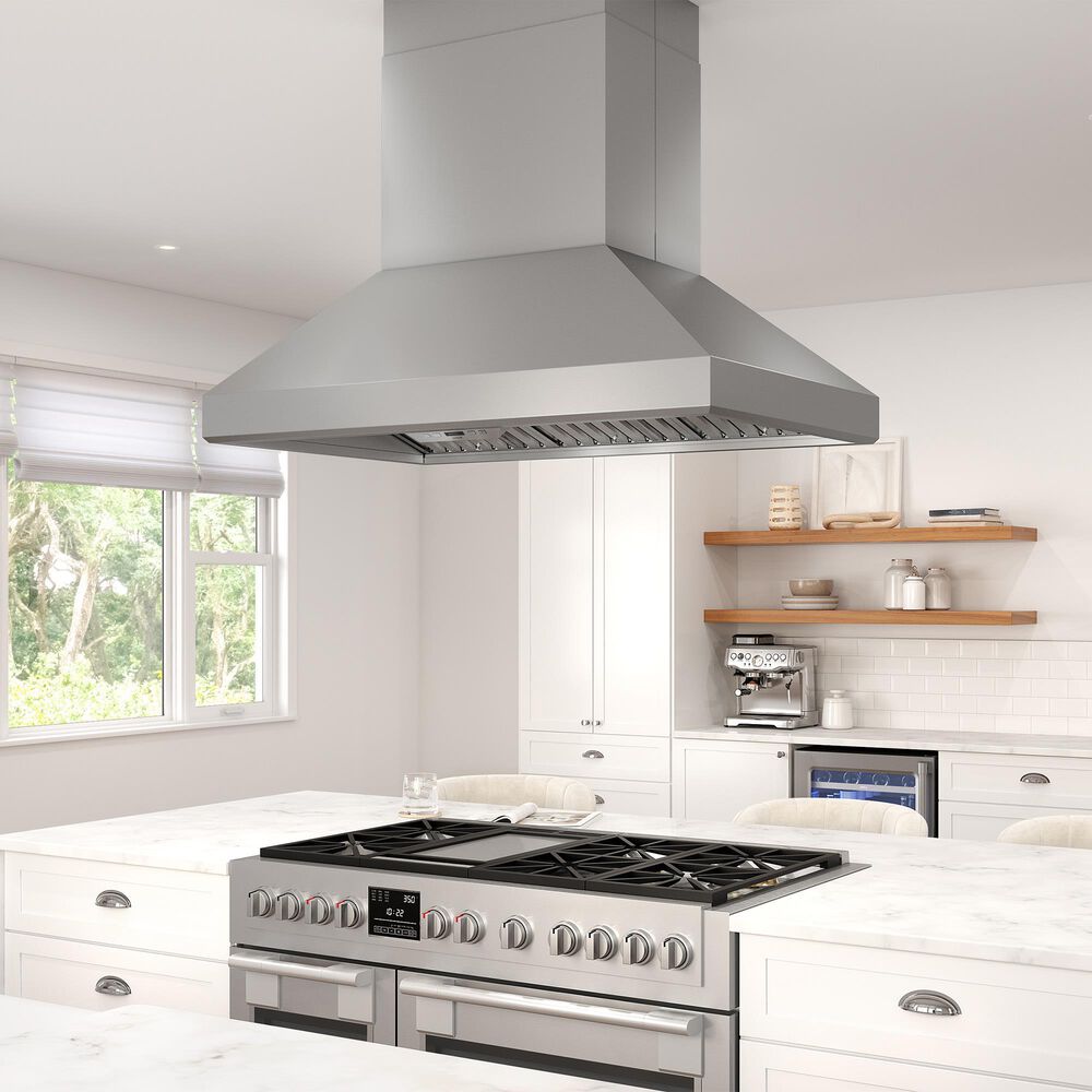 Zephyr Titan 54" Externally Vented Island Range Hood with TruHue in Stainless Steel, , large