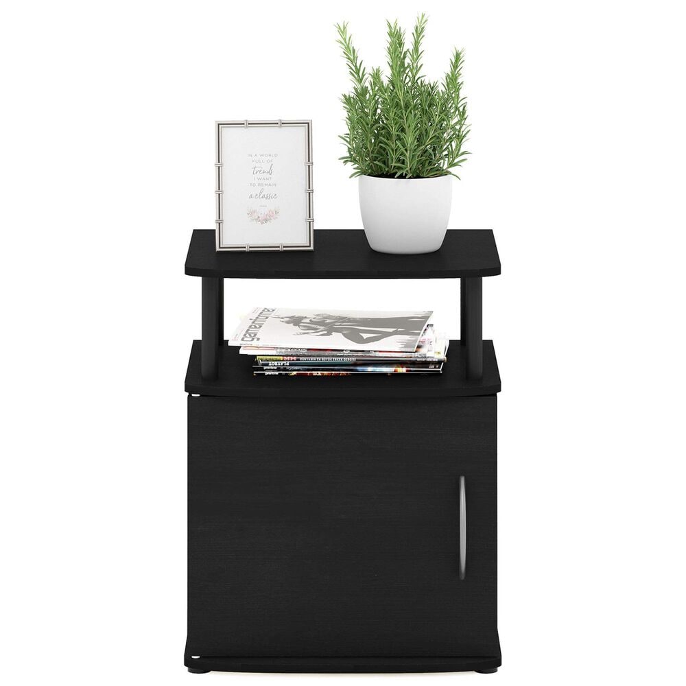 HOMLUX End Table with Open Shelf in Black, , large