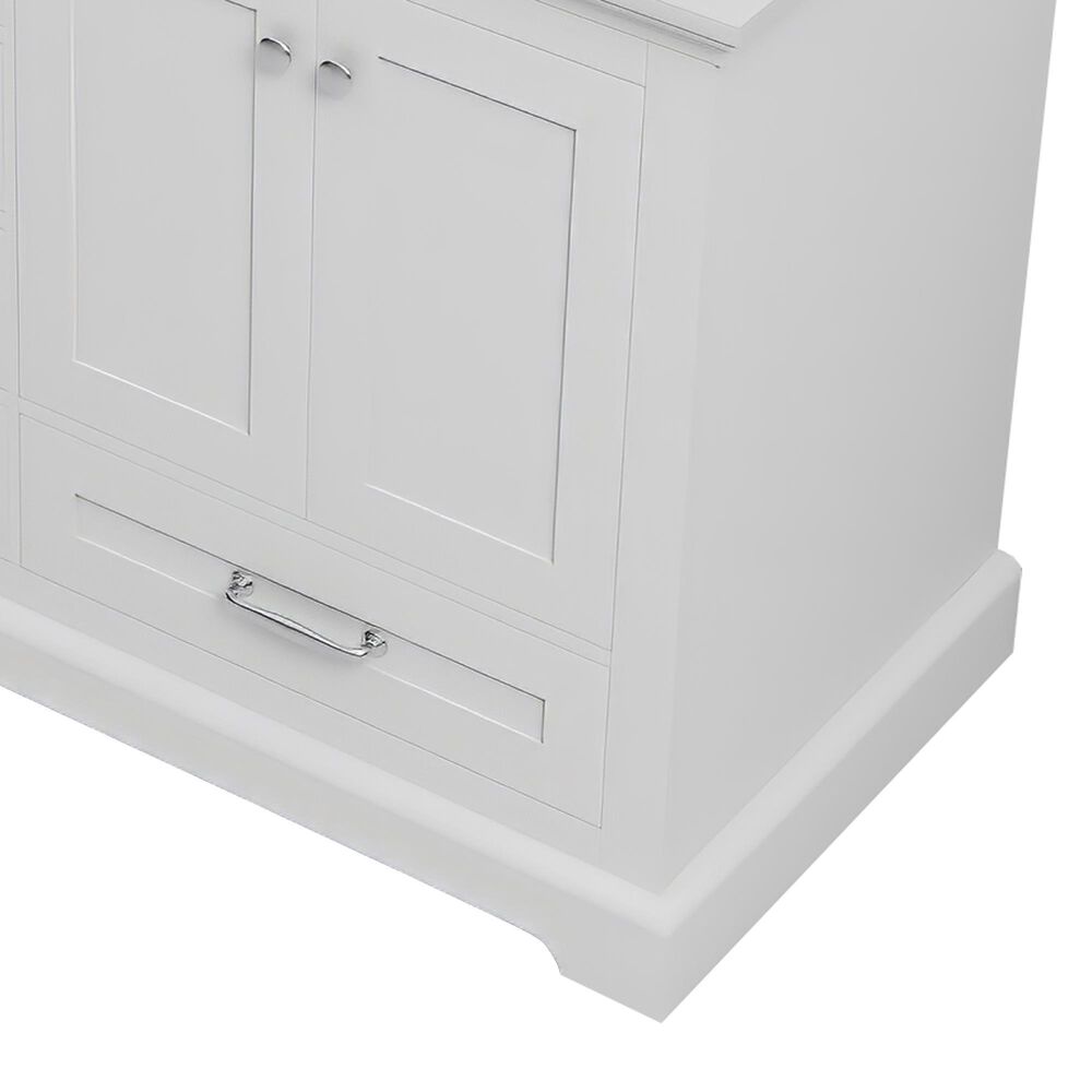 Lexora Home Dukes 60&quot; Double Bathroom Vanity in White with 2 cm White Quartz Top and Rectangular Sinks, , large