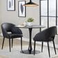 LumiSource Renee Arm Chair with Black Faux Leather Cushion in Black (Set of 2), , large