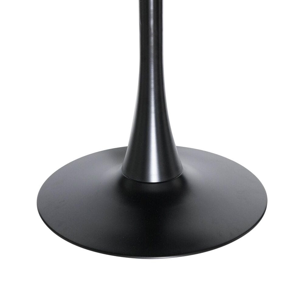 Leisuremod LeisureMod Bristol Dining table, Black Base with 36 Round Dark Walnut MDF top, , large