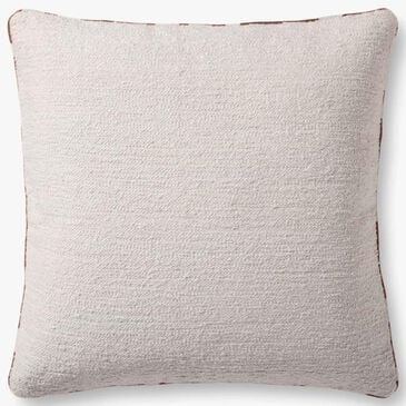 Loloi Elara 22" Square Throw Pillow in White, Chestnut and Beige, , large