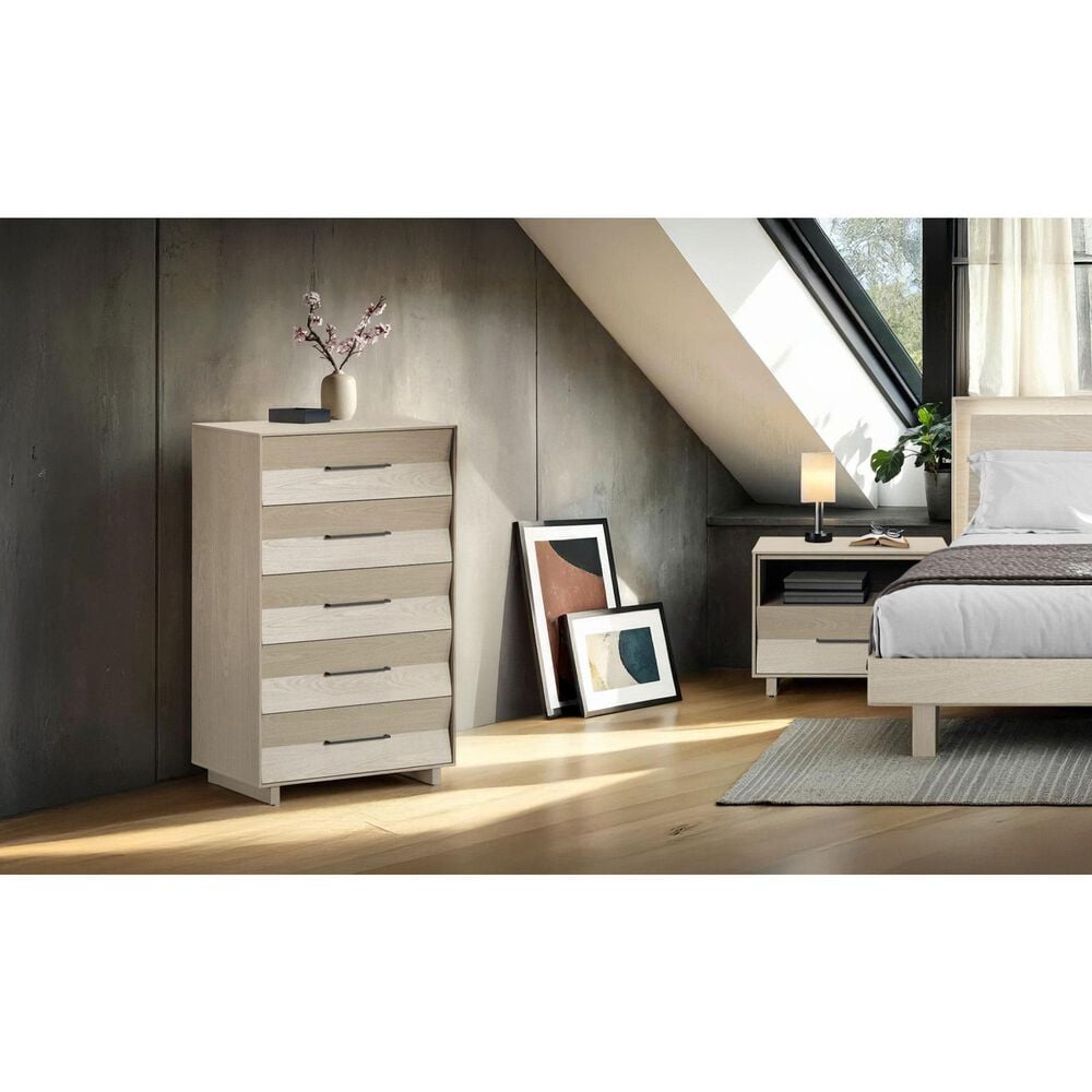 BDI Kava 28&quot; 1-Drawer Nightstand in Washed Oak with Outlets and USB Ports, , large