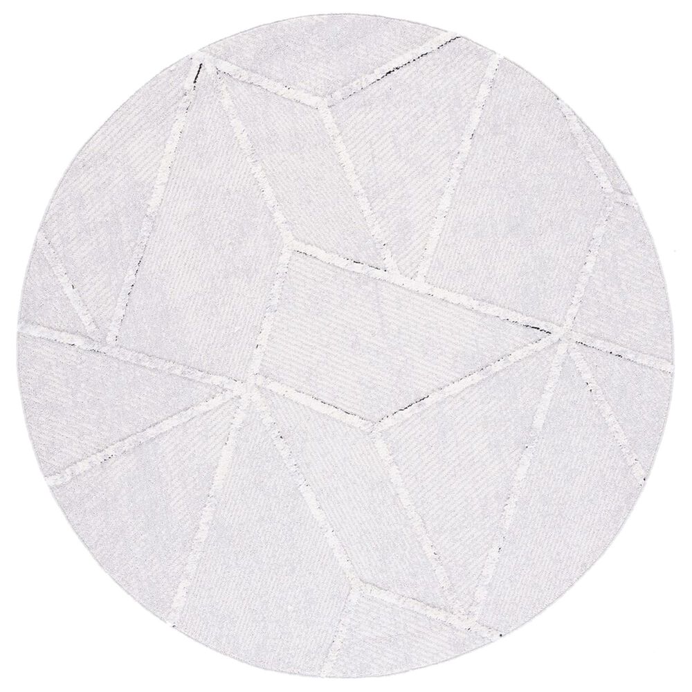 Safavieh Marrakesh MRK552F 6"7" Round Grey and Ivory Area Rug, , large