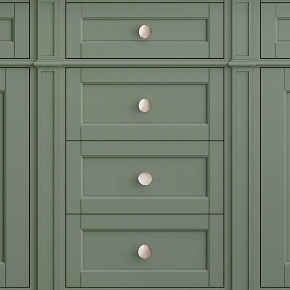 James Martin Vanities Brittany 72&quot; Double Bathroom Vanity in Smokey Celadon with Single Hole 3 cm White Zeus Quartz Top and Rectangular Sinks, , large
