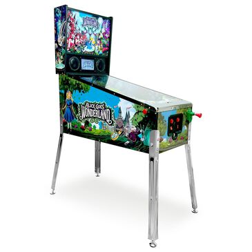 Wonderland Amusements Alice Goes to Wonderland Pinball Machine in Black, , large