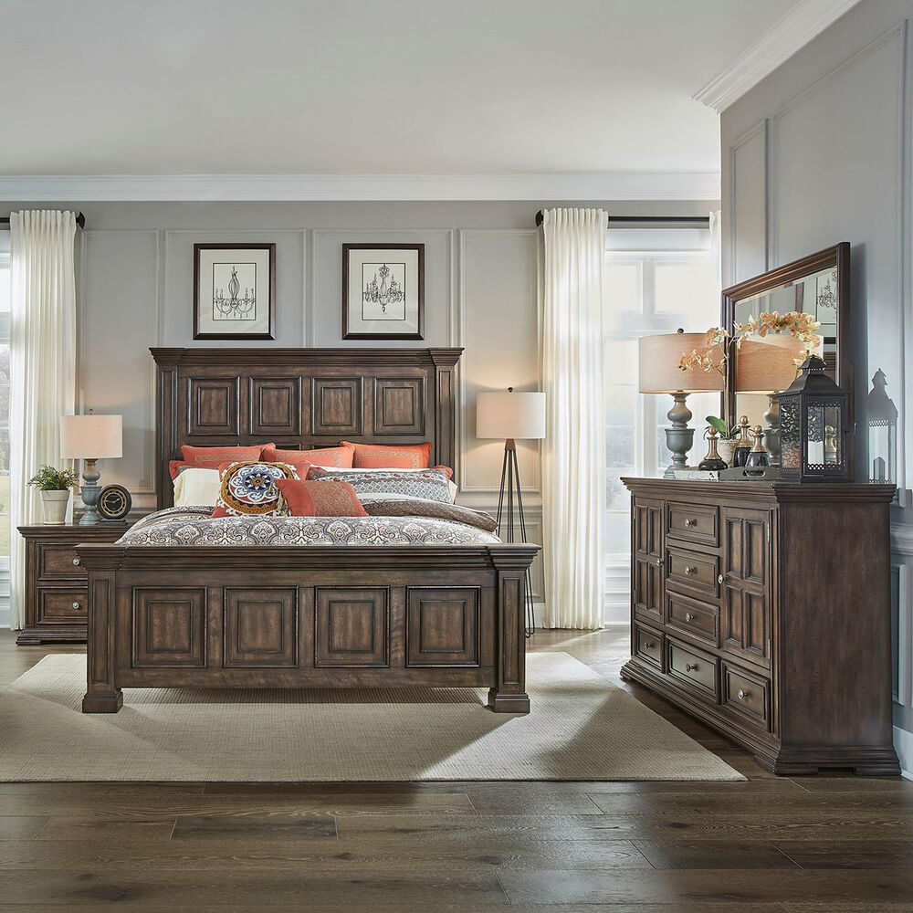 Liberty Furniture Big Valley Queen Panel Bed in Brownstone, , large