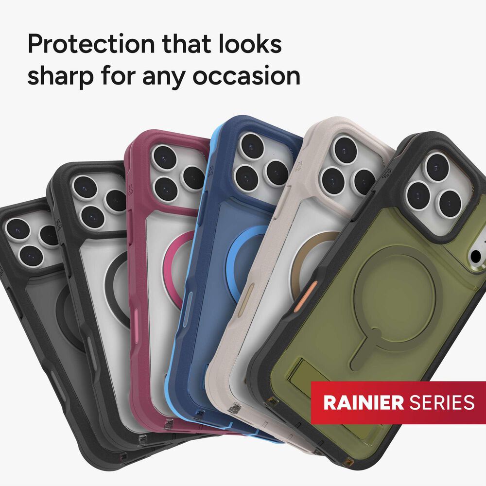 Zagg Rainier Snap MagSafe Case with Kickstand for Apple iPhone 17 Pro Max in Smoke Black, , large
