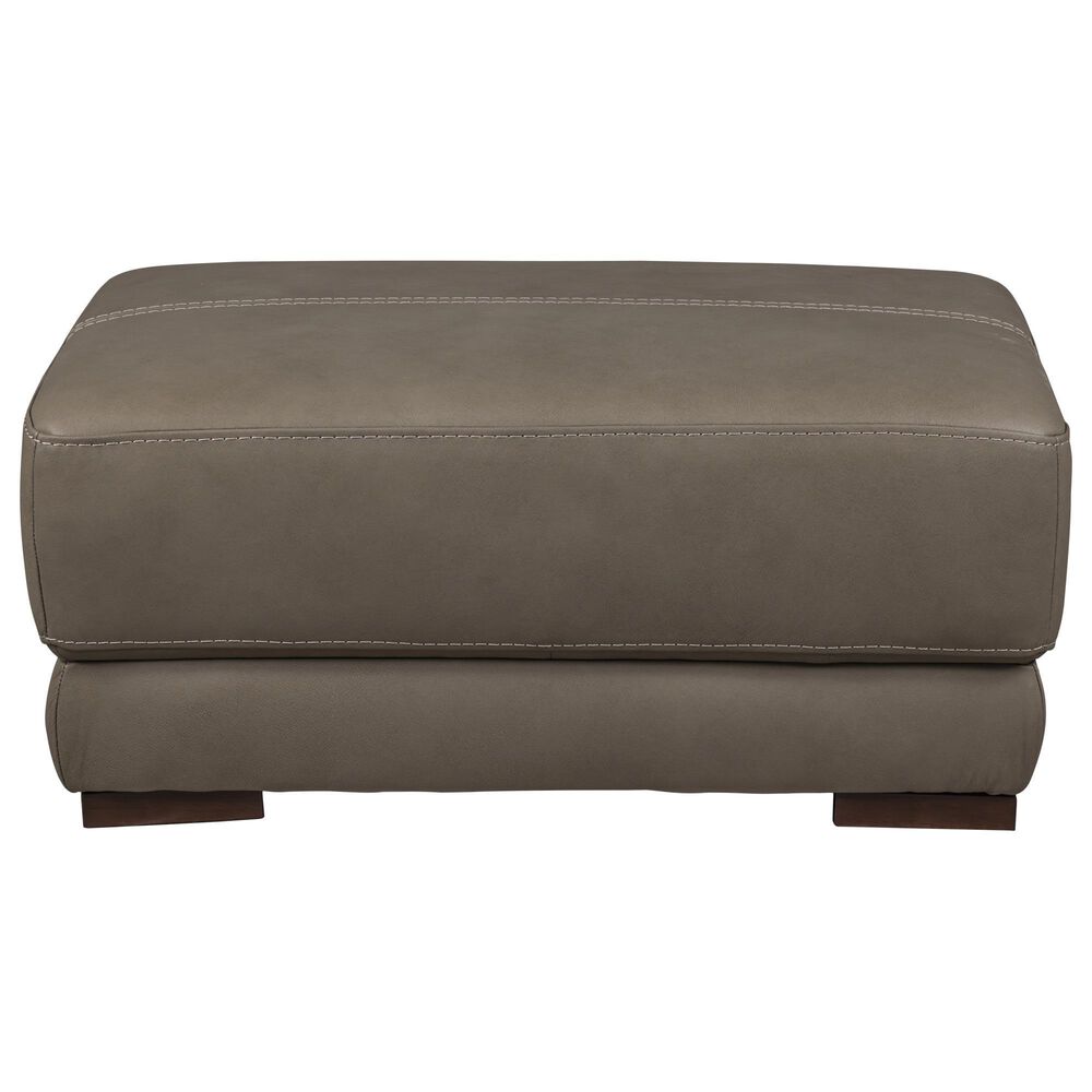 Bordeaux &amp; Co 4-Piece Stationary Leather Living Room Set in Goodland Grey, , large