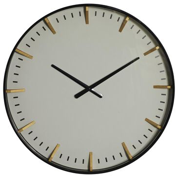 CosmoLiving by Cosmopolitan 20" Wall Clock in Black and Gold, , large