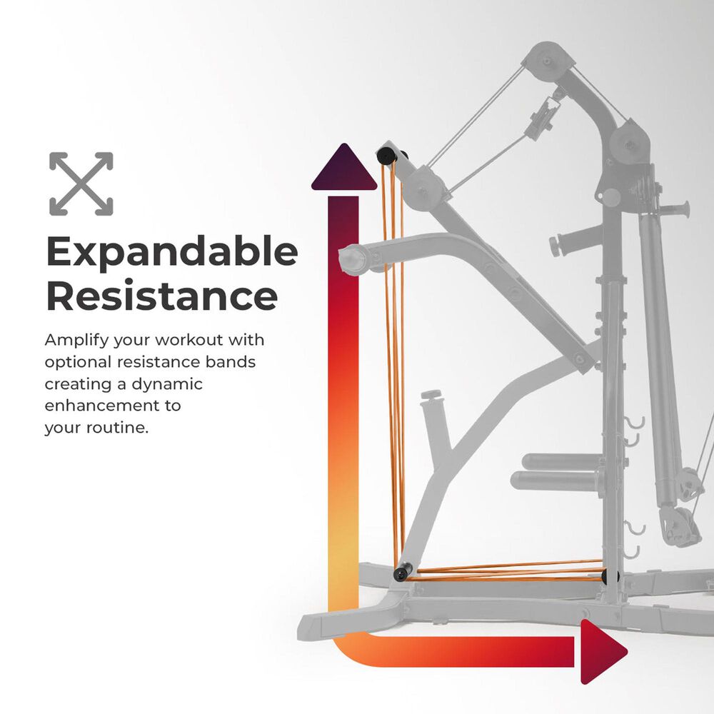 Sunny Health &amp; Fitness Multifunctional Strength Training Home Gym in Black and Red, , large